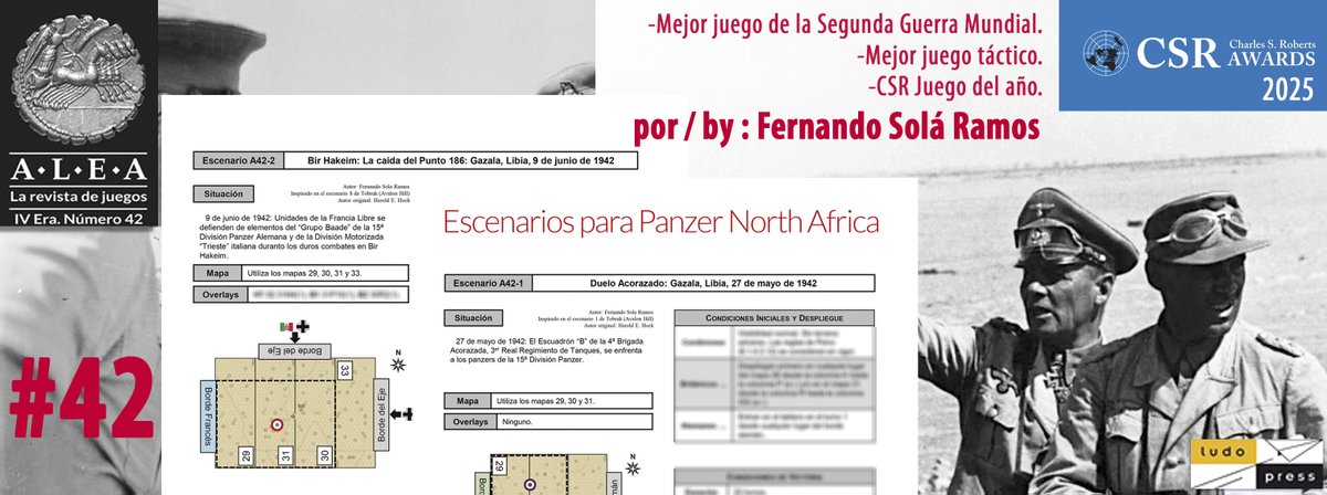 CSR Awards 2025- Panzer North Afrika
El reconocimiento al trabajo bien hecho
El reconeixement al treball ben fet
A work well done
Gazala &amp; Bir Hakeim  - Escenarios Alea #42