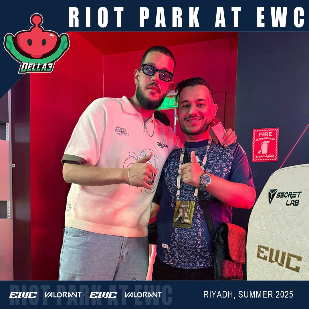 FRG Della3 🍉 (@della3tv) on Twitter photo Met a lot of amazing people at Riot Park in #EWC2025 🥹❤️
<a href="/sidsity/">sadeel</a> <a href="/lakieatsttv/">laki</a> <a href="/MoonCasts/">Mouadh Yacoubi 🇹🇳</a> <a href="/ZE1SHH/">KC ZE1SH</a>
Much love for all of you 💙❤️
And thank you <a href="/VALORANTar/">VALORANT // Arabia</a> for the fun event Met a lot of amazing people at Riot Park in #EWC2025 🥹❤️
<a href="/sidsity/">sadeel</a> <a href="/lakieatsttv/">laki</a> <a href="/MoonCasts/">Mouadh Yacoubi 🇹🇳</a> <a href="/ZE1SHH/">KC ZE1SH</a>
Much love for all of you 💙❤️
And thank you <a href="/VALORANTar/">VALORANT // Arabia</a> for the fun event