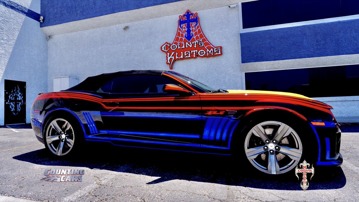 CountsKustoms's tweet image. Check out this cool &quot;Tron” paint job by @RyanAtCounts at Count’s Kustoms! You can build your kustom project here as well, just email projects@countskustoms.com to paint or build your next ride! #countskustoms #lasvegas #history #countingcars #camaro @DannyCountKoker