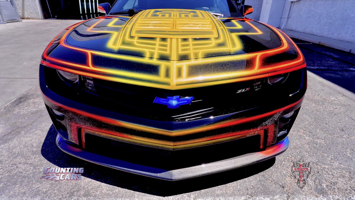 CountsKustoms's tweet image. Check out this cool &quot;Tron” paint job by @RyanAtCounts at Count’s Kustoms! You can build your kustom project here as well, just email projects@countskustoms.com to paint or build your next ride! #countskustoms #lasvegas #history #countingcars #camaro @DannyCountKoker