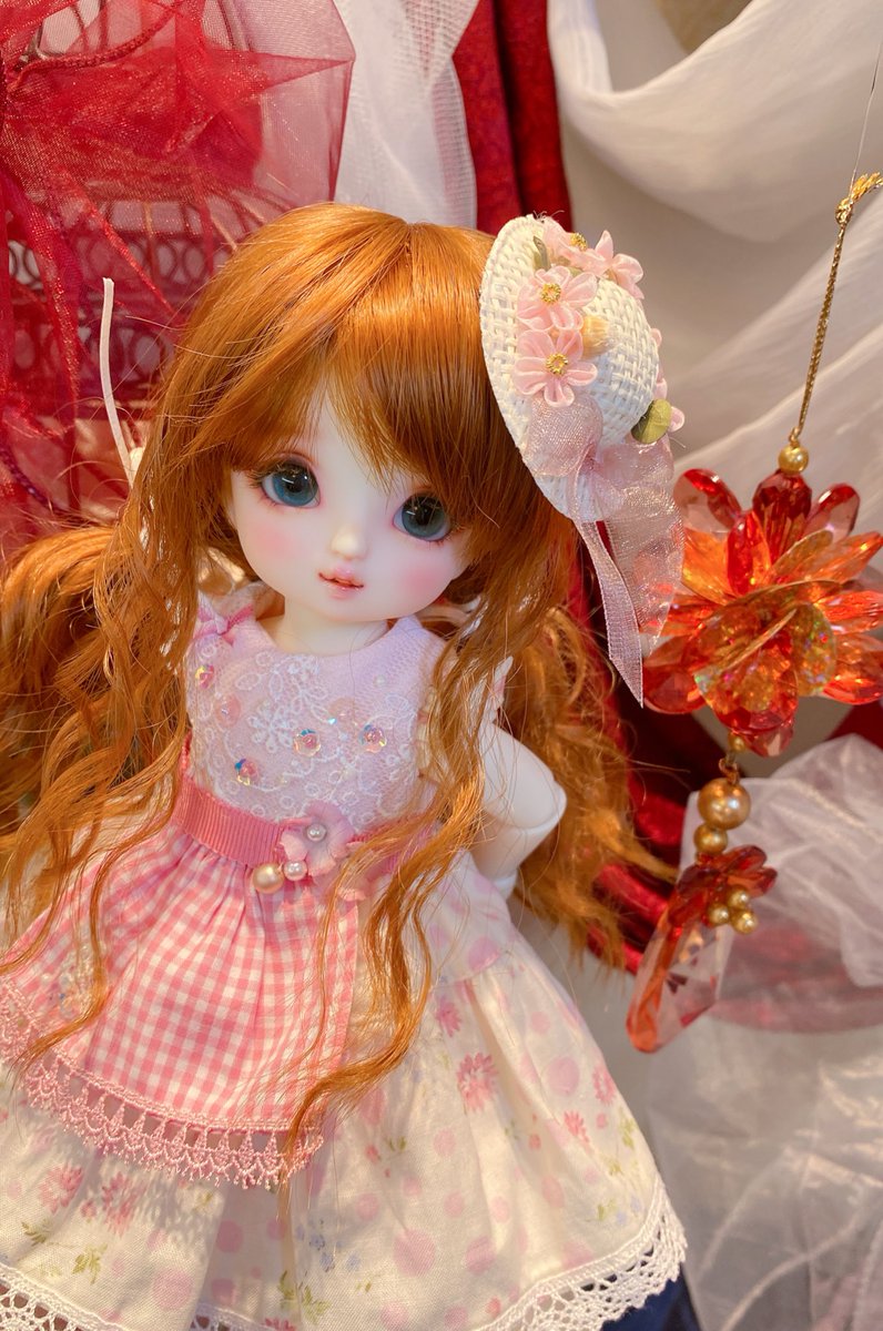 #お迎え報告
里ワンオフのルルーちゃん本日お迎えしました✨️
初の幼SDでドキドキ…🥰
｢雛桃(ひなもも)｣ちゃんです🍑
桃のように弾ける笑顔の女の子です！