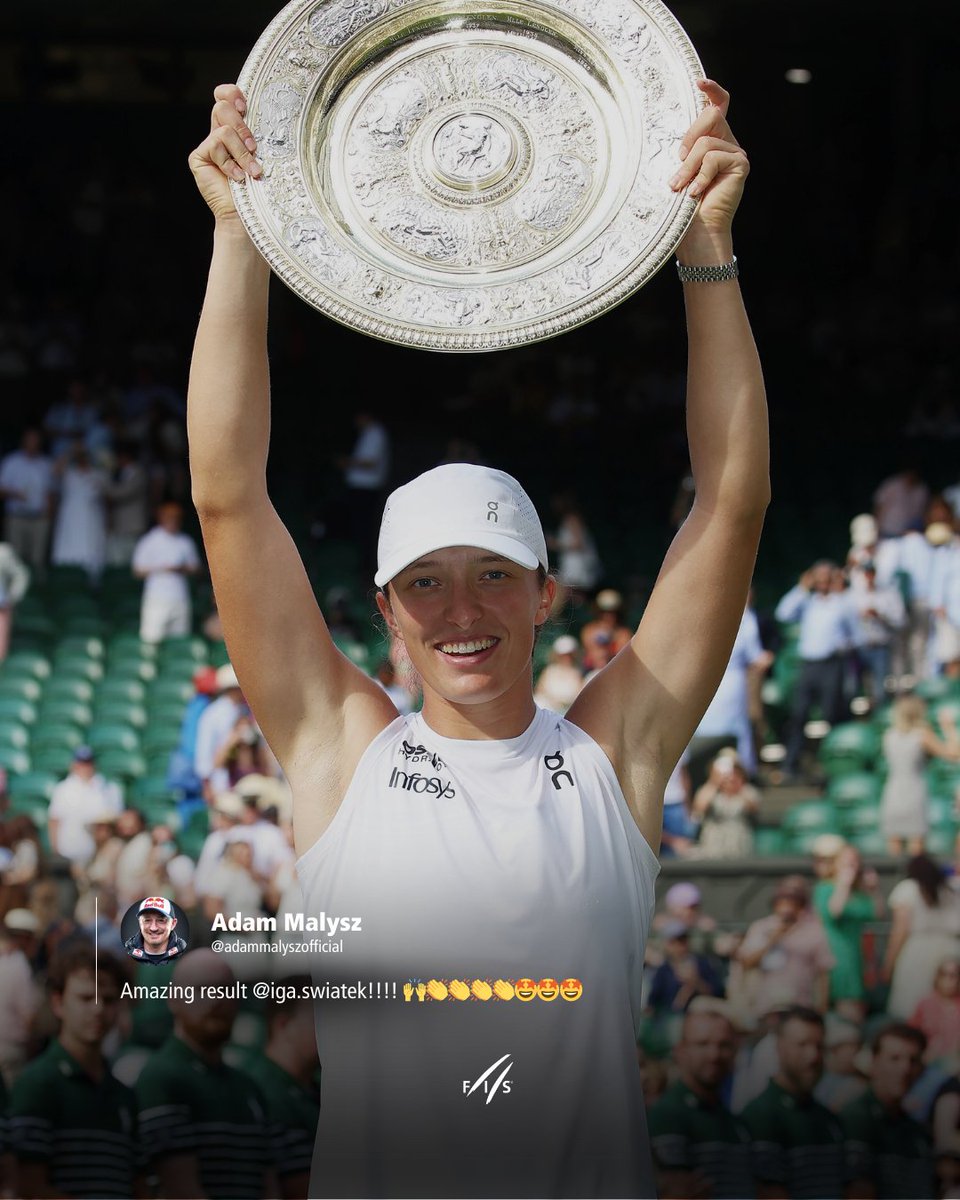 When the legend congratulates the legend 🤝🏻 Two Polish 🇵🇱 heroes. 

#fisskijumping #Wimbledon