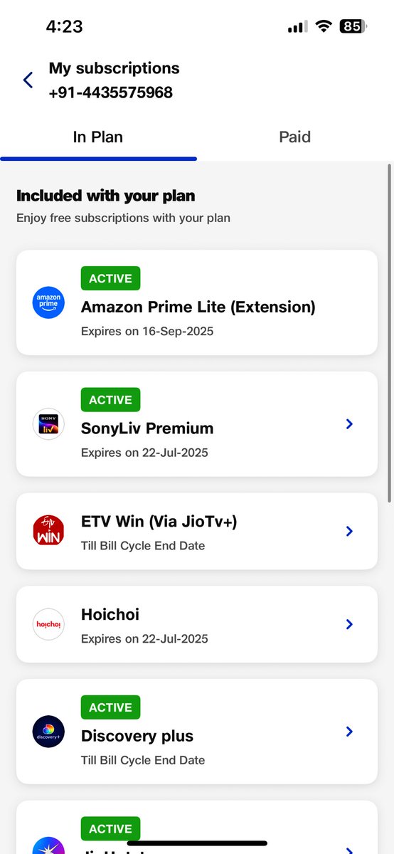 prasanthp96's tweet photo. Hy @JioCare ,

I am not able to use my @SonyLIV premium provided part of my jiofiber plan. please do the needful !! https://t.co/l7LpF86nhL