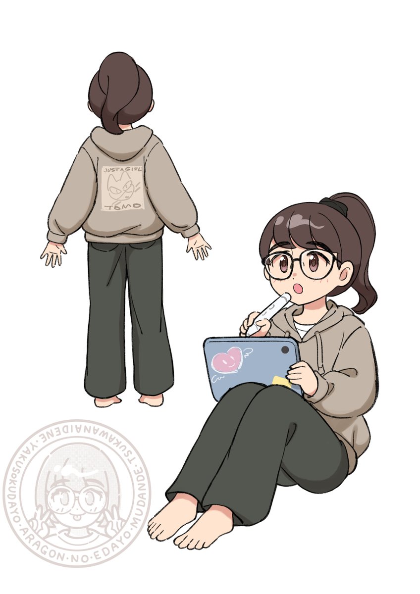 「家の中に置いても部屋に溶け込むようなデザインのフィギュアその2。お絵描きポニテN」|ARAGON / あらごんのイラスト