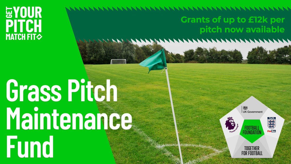 Looking for funding support towards the improvement and maintenance of your grass pitch? 🌱

Click below to see if you are eligible for a grant! 💷 

buff.ly/AWGyfs8