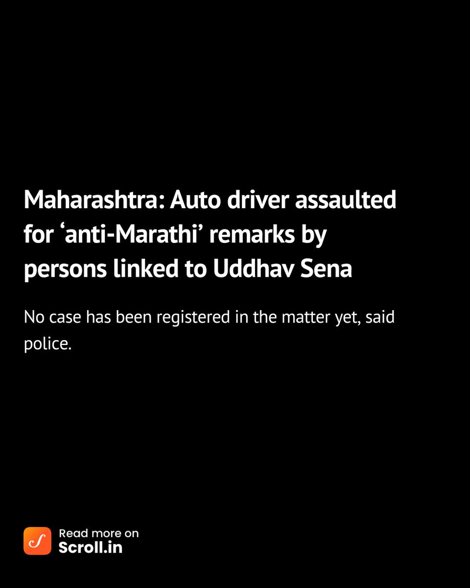 scroll_in's tweet image. The driver, a migrant worker, had earlier been recorded in a purported video in which he allegedly refused to speak Marathi and made “derogatory” comments about the language, Maharashtra and Marathi icons.

Read more: scroll.in/latest/1084462…

#languagerow