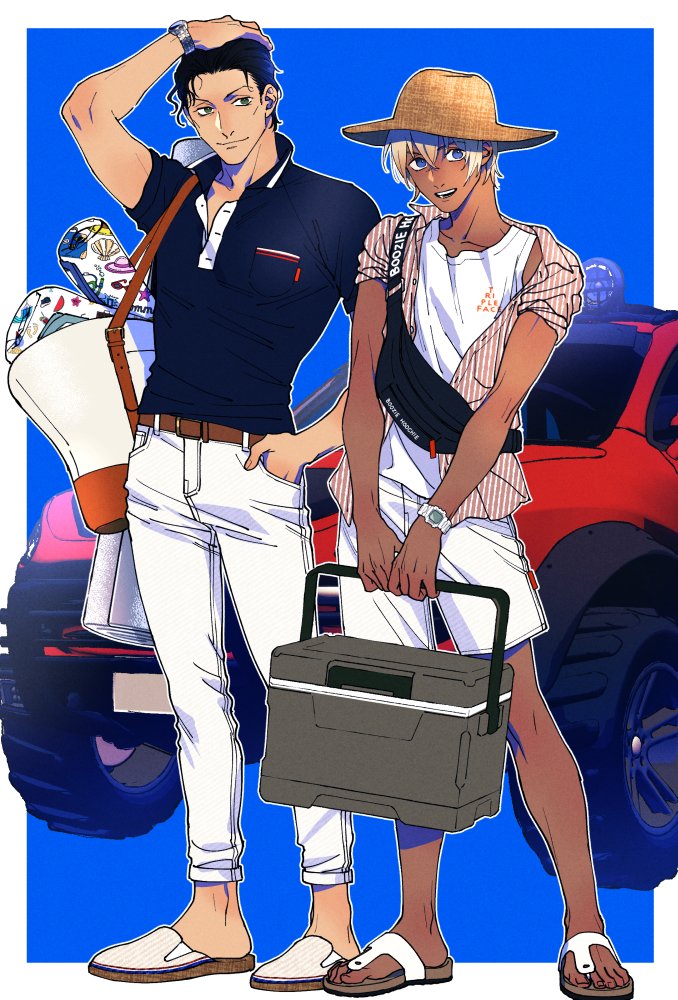 子供達が世話になってる喫茶店のお兄さん??に海に連れてってもらうと聞いて挨拶に来た保護者がなんかすごいのが出てきて困惑する回🌻🏖️☁️🌊🍧