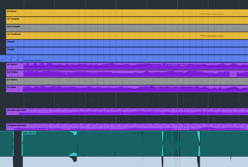 matarison1's tweet image. I'm struggling a bit with the guitar track on my latest composition, but I think it's a bit better now I've made it a nice aquamarine colour.