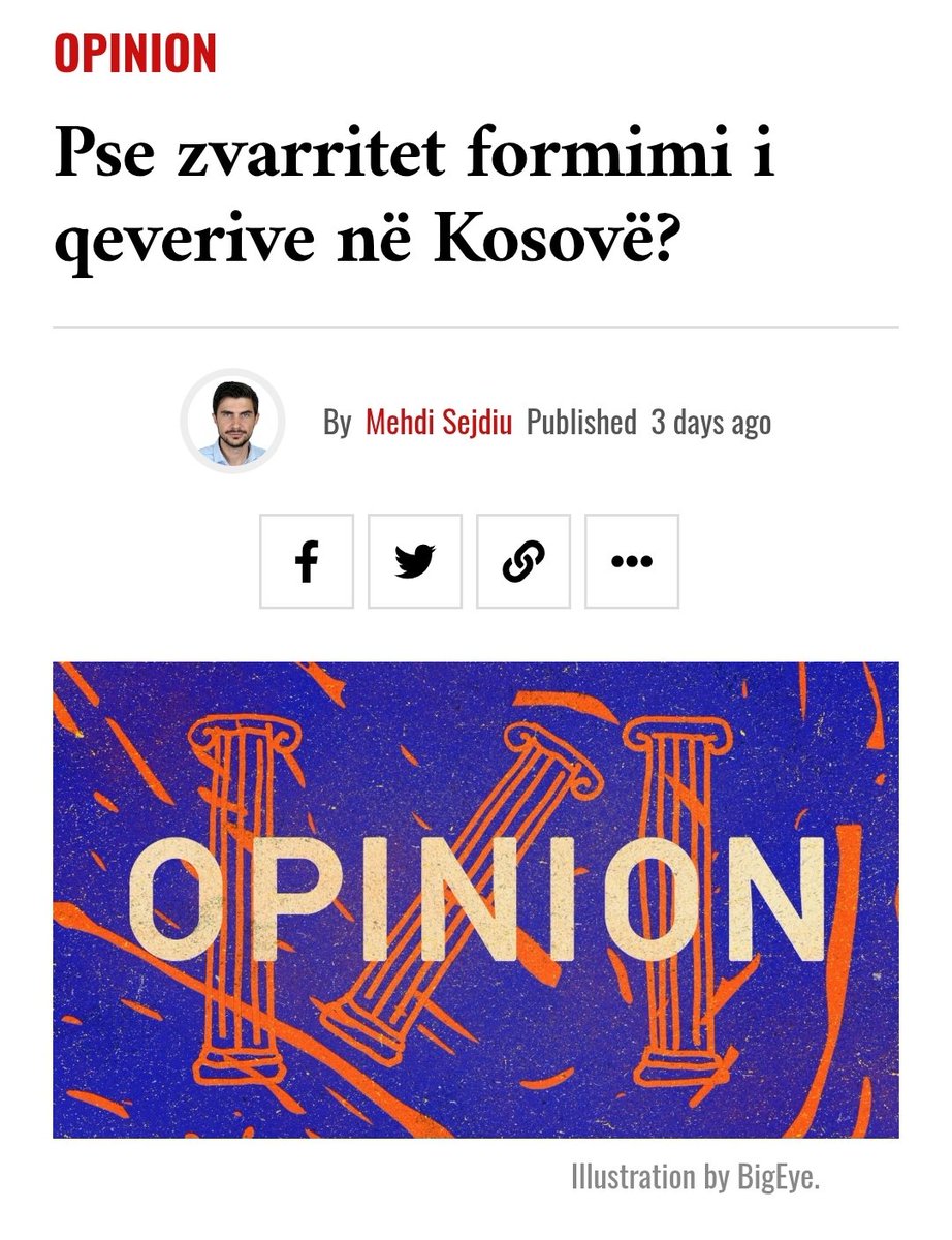 Pse zvarritet formimi i qeverive në Kosovë. Mendimi im për <a href="/sbunker/">Sbunker</a> . Që nga shpallja e pavarësisë vetëm një qeveri është formuar me kohë, ndërsa mesatarja e formimit të qeverisë është 92 ditë pas zgjedhjeve. Në vende 🇪🇺 është 28 ditë. Pse?🧵