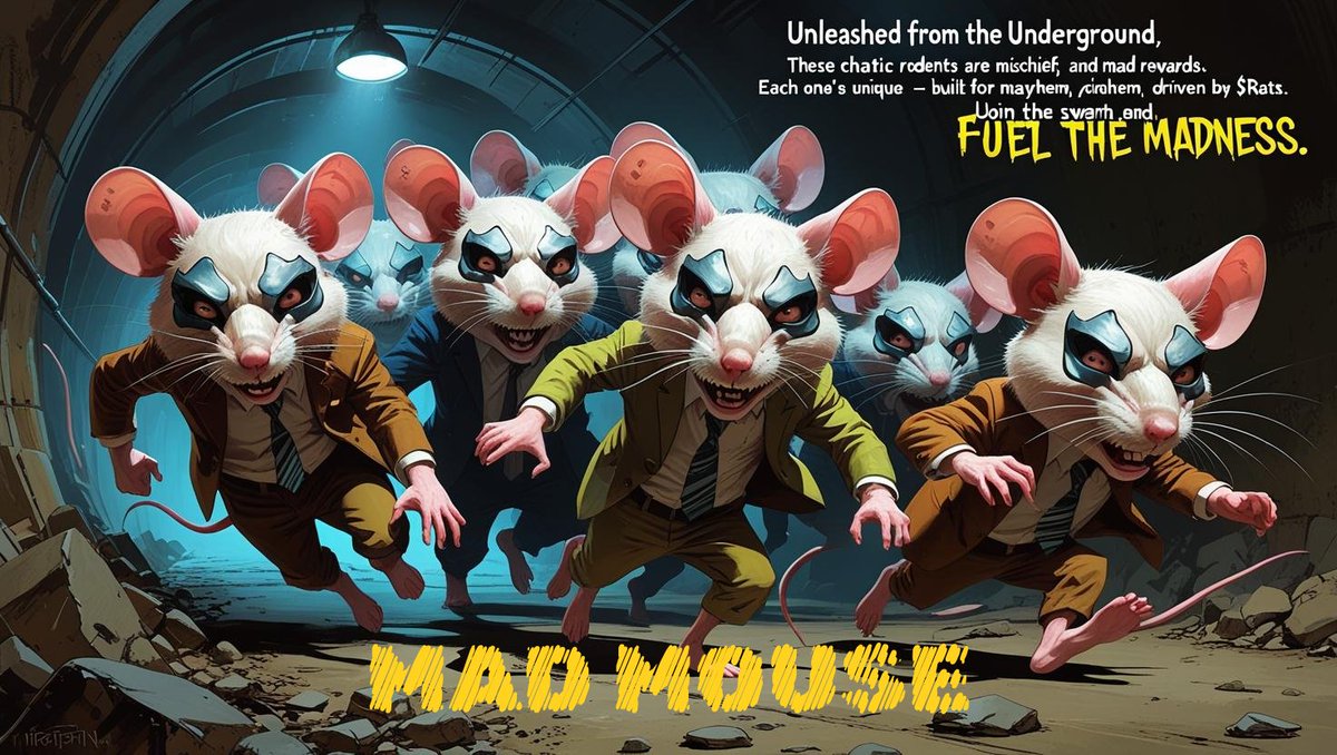 Unleashed from the Underground, these chaotic rodents are mischief and mad rewards.

Each one's unique built for mayhem, rarehem, driven by $Rats.

Join the swarm and FUEL THE MADNESS.