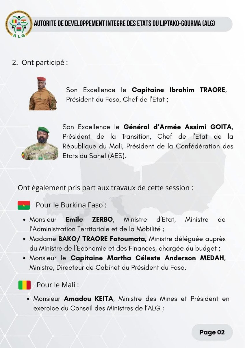 NigerAuKoweit's tweet image. 🟢COMMUNIQUÉ FINAL DE LA HUITIÈME SESSION ORDINAIRE DES CHEFS DE L'ÉTAT DE L'ALLIANCE DU #LIPTAKO GOURMA
#AES