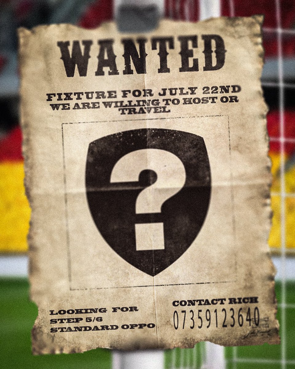 ‼️‼️FIXTURE WANTED ‼️‼️

👀We are currently looking for step 5/6 team to fill a spot on the 22nd July. 

🚐We can host or travel. Please contact Rich for further details.

Contact Details Below ⏬

#upthelingers #preseason #friendlywanted #step5 #step6 #lingfieldfc