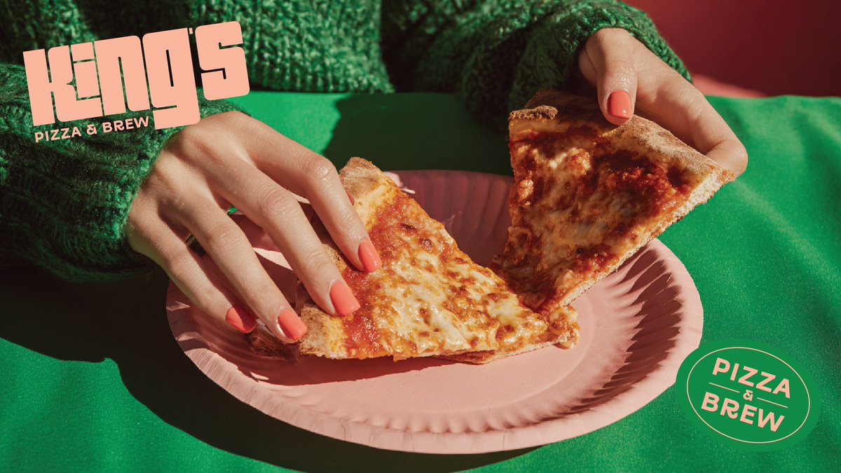 fattahzuni's tweet photo. Tried a retro take on a pizza &amp; brew brand this time.
Pastel tones, chunky geometric type, simple layout.
Just vibes.

King's Pizza &amp; Brew
049/365 https://t.co/Y6RYvWov20