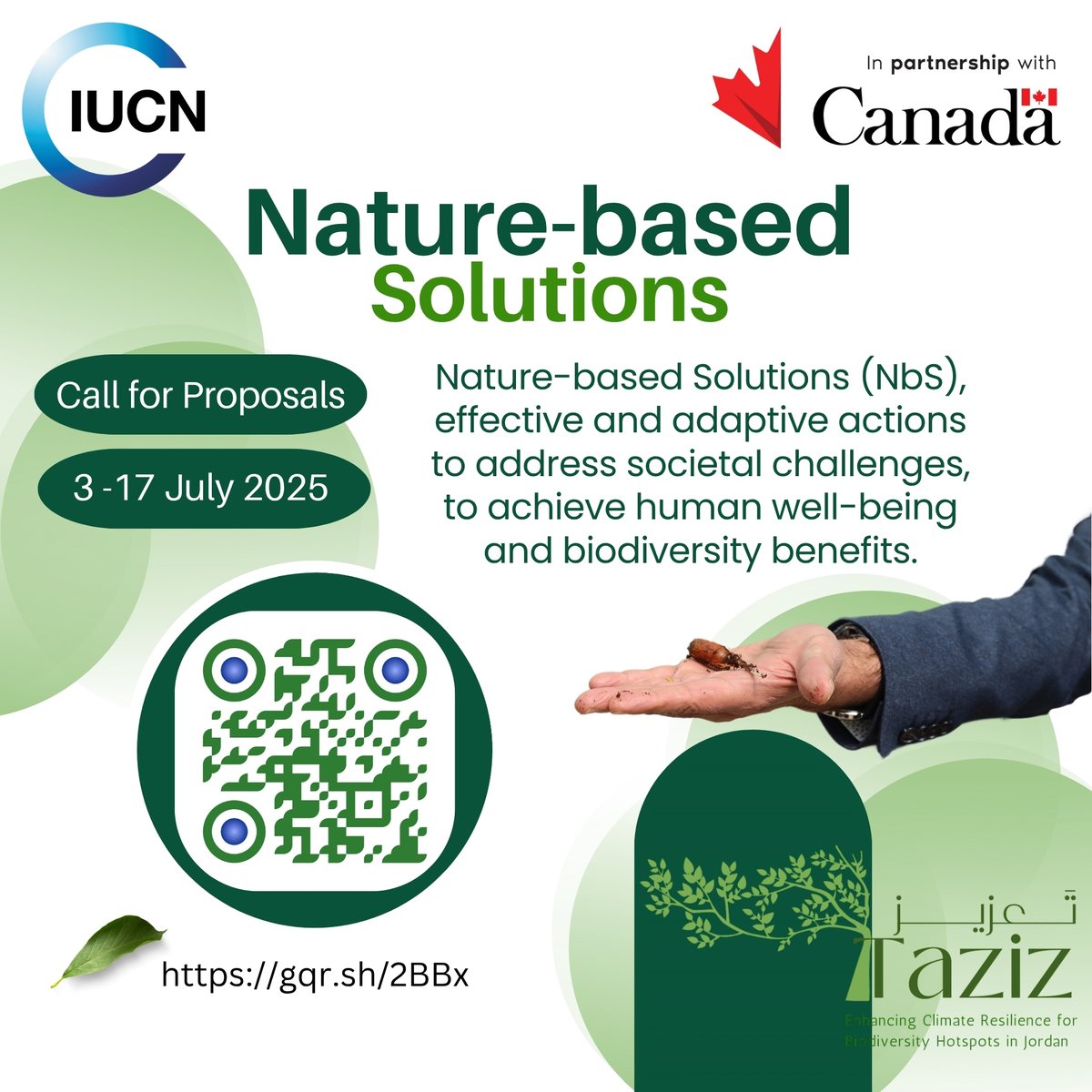 Apply now for grants to launch income-generating initiatives using #Nature_based_Solutions 

🗓️ Deadline: 17 July 2025 📷tinyurl.com/y6bukasd 

#ClimateAction #Jordan #TazizProject