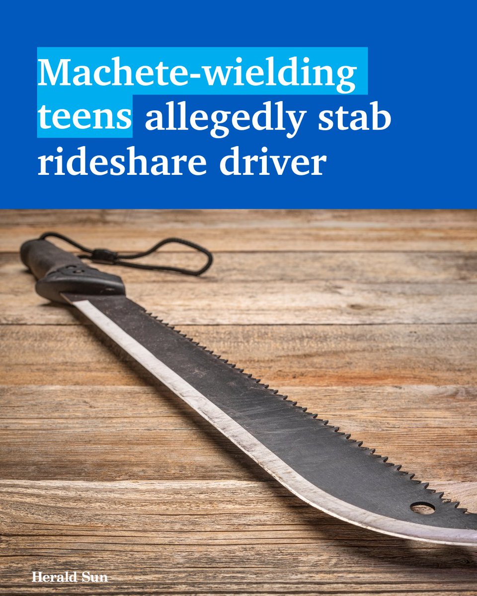 A group of teens armed with machetes have allegedly stabbed a ride-share driver following a wild carjacking spree in Melbourne’s West &gt; bit.ly/4lnG8nP