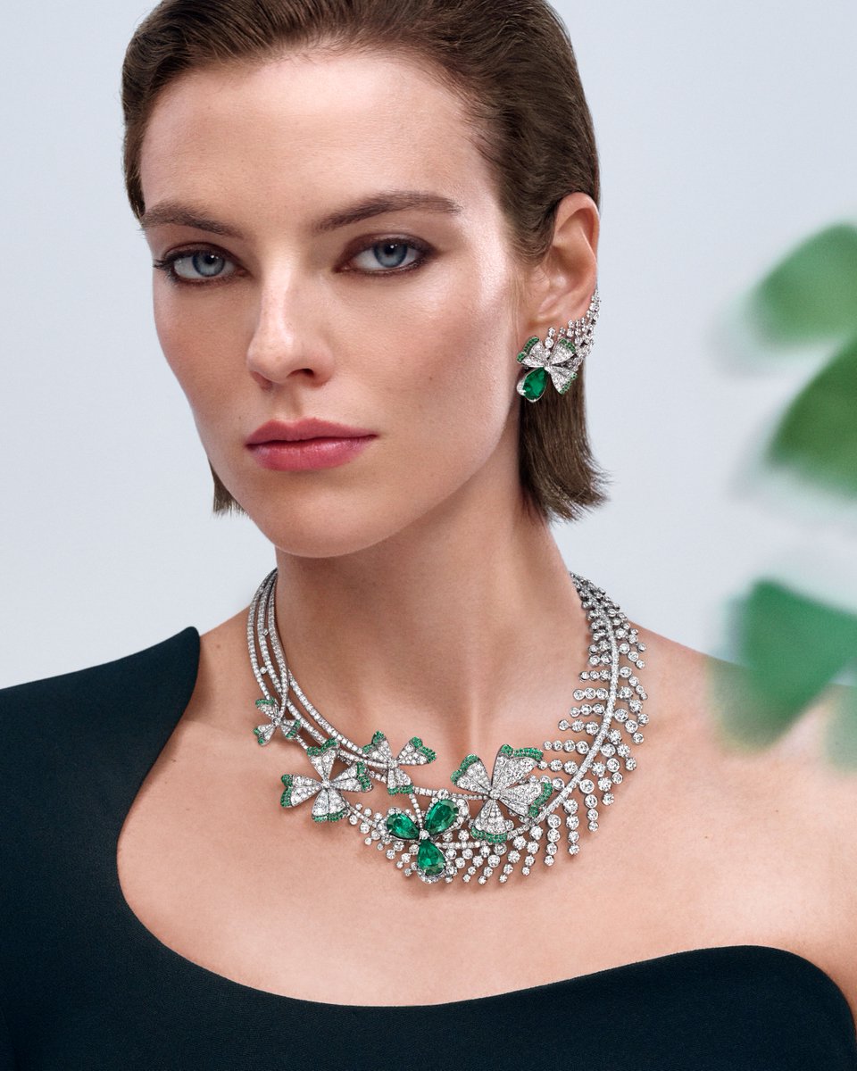 Chaumet's tweet image. Clover & Fern.
Eleven carats whisper Colombian secrets. White gold articulates what words cannot, the delicate architecture of shadow and light.
Each emerald, a green meditation.
Discover more on chaumet.com/us_en/jewels-b…
#JewelsbyNature #ChaumetHighJewelry #Chaumet
