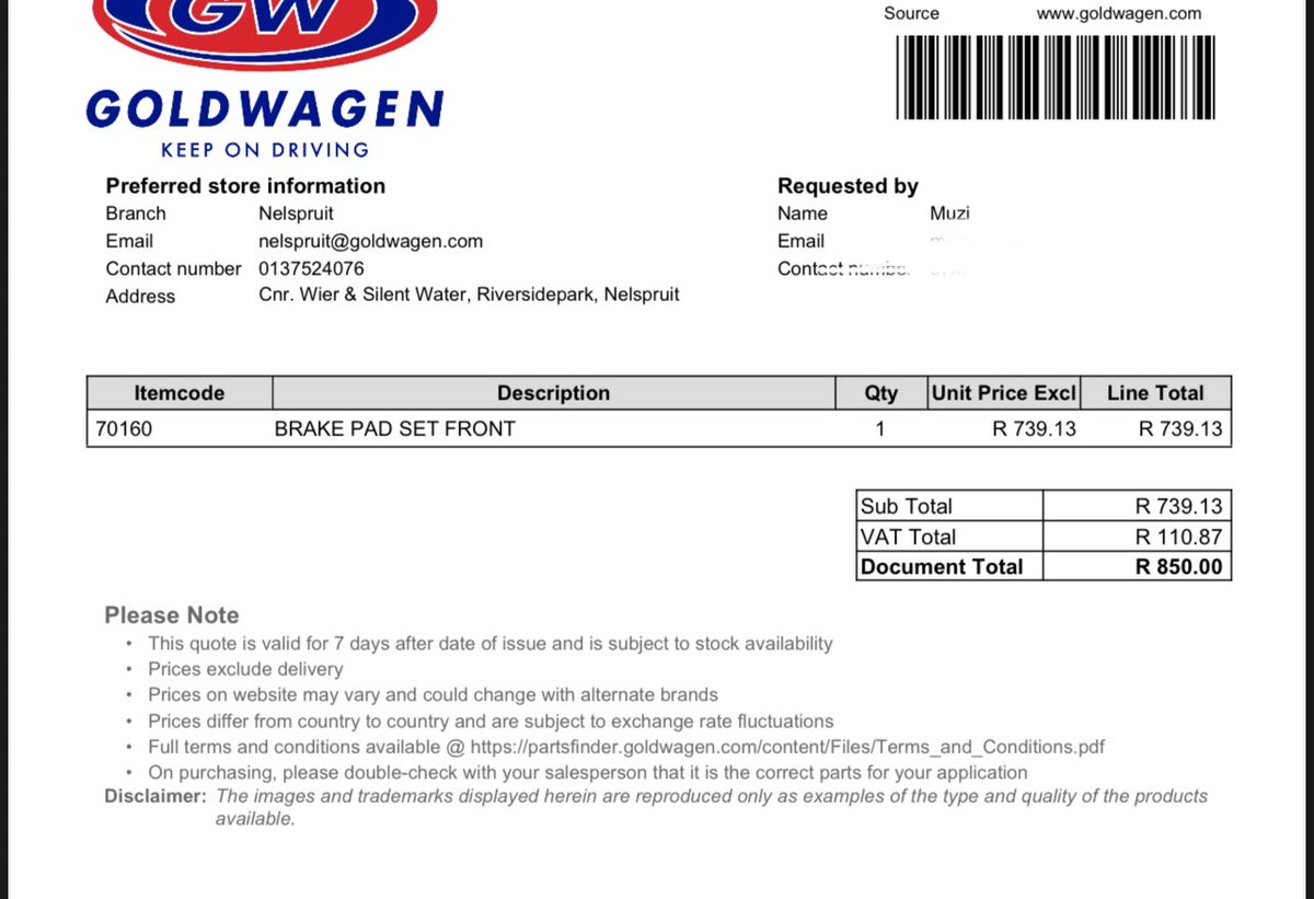 muzy747's tweet image. SUZUKI BALENO BRAKE PADS👨🔧
Suzuki quotation: R2500 (parts + labour)
Plan B (DIY): R850
💰Saved R1650