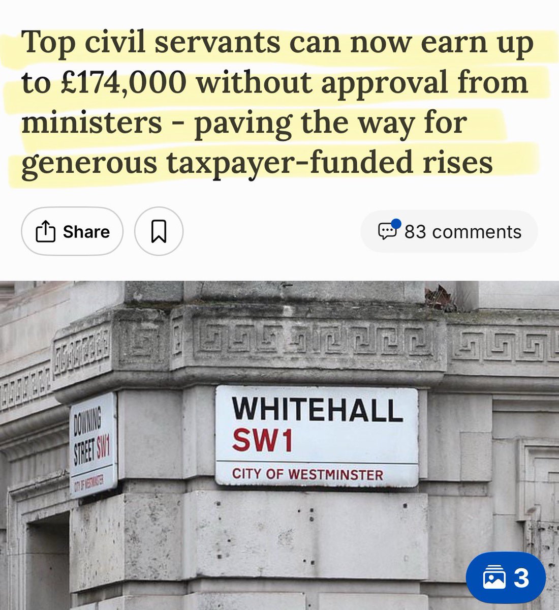 LABOUR - Oh look Senior Whitehall Civil servants have just changed the rules on their own salaries!

Unelected bureaucrats costing taxpayers £ BILLIONS, have decided they don’t need permission anymore to give themselves pay rises.

Just helping themselves to more public money!