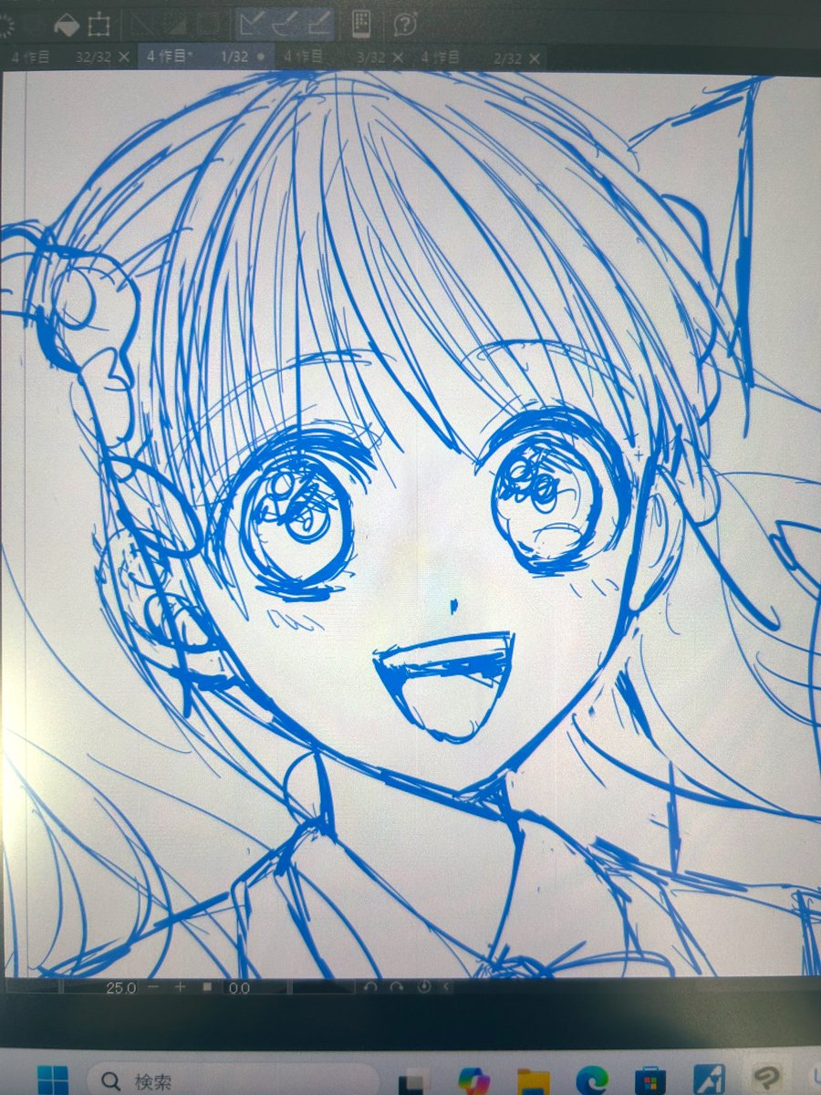 こんにちは！相も変わらずしぶとく原稿にしがみついて、ようやく人物線画終わらせました✨