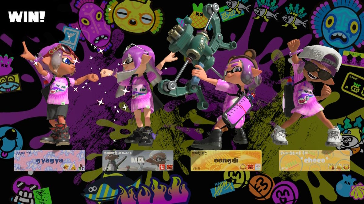 그녀들과 즐거운 한때를....🤸‍♀️🤸‍♀️🤸‍♀️
#Splatoon3 #스플래툰3