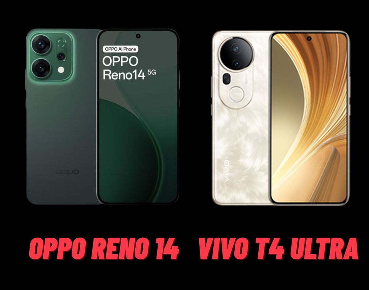 Pkhubhai's tweet image. Which one would you pick in 35K INR price segment ?? 🤔
- Vivo T4 Ultra
- Oppo Reno 14
#Reno14Series
#opporeno14
#vivot4ultra