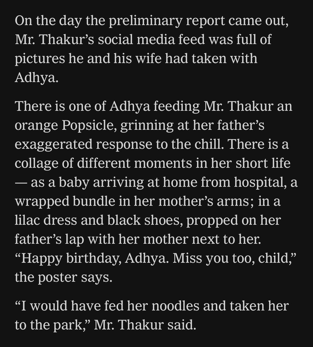MujMash's tweet image. The preliminary investigation report released on Saturday — the day the family would have celebrated Adhya turning 2 — left families like Mr. Thakur’s unsatisfied.

@suhasiniraj @pranavbask