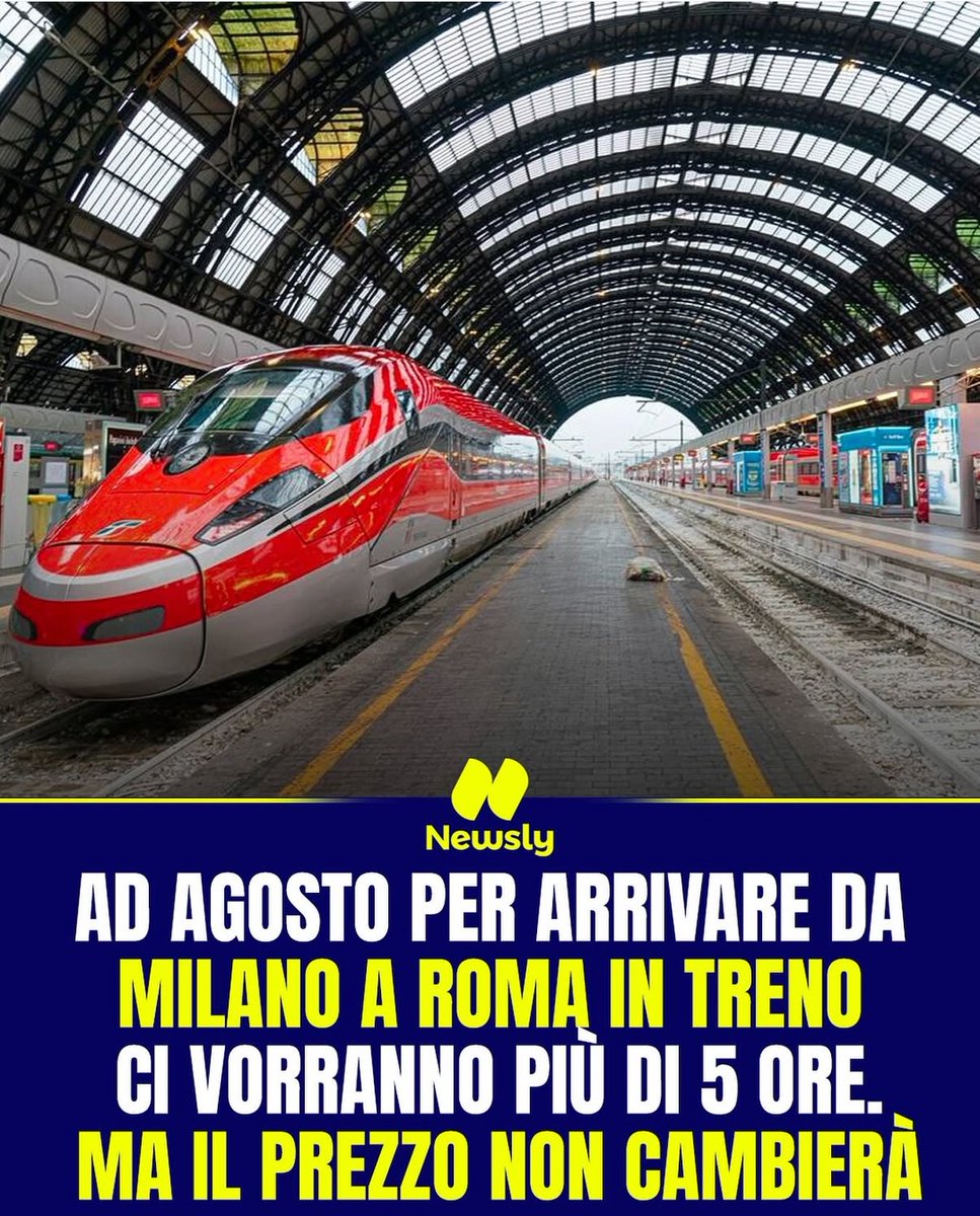 Questa cosa è allucinante e vergognosa! Non si può lasciare lo stesso prezzo visto che si impiega di più!!! #ferrovieitaliane <a href="/Frecciarossa_IT/">Frecciarossa_IT</a>  #ministrodeitrasportidovesei? <a href="/matteosalvinimi/">Matteo Salvini</a> <a href="/GiorgiaMeloni/">Giorgia Meloni</a>