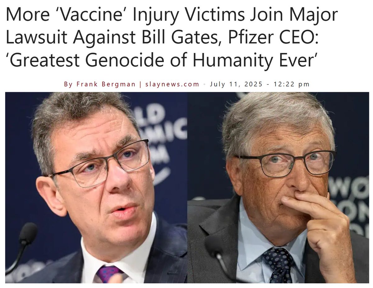 Three new Covid “vaccine” injury victims have just joined a bombshell Dutch lawsuit targeting Microsoft co-founder Bill Gates, Pfizer CEO Albert Bourla, and 15 other top-level defendants, accusing them of “unprecedented crime… and even murder.”

The defendants stand accused of