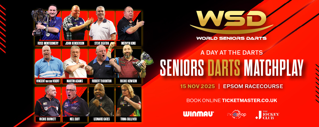 SeniorsDarts's tweet image. 🎯JOIN US FOR A DAY AT THE DARTS AT THE WSD MATCHPLAY!
The WSD Seniors Matchplay dozen has been set, and we can't wait to entertain at Epsom Racecourse.
Make sure you're there too, with a Legends Lunch Package available as part of our ticket options.
Tickets available here⬇️…