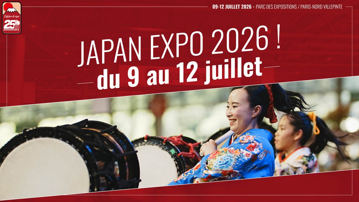 japanexpo's tweet photo. On se retrouve pour les 25 ans de Japan Expo ? 🎂

Rendez-vous du 9 au 12 juillet 2026 🥳

🇬🇧 Let's meet for the 25th anniversary of Japan Expo? 🎂
See you from 9 to 12 July 2026 🥳 https://t.co/vZ2LUhmuY7