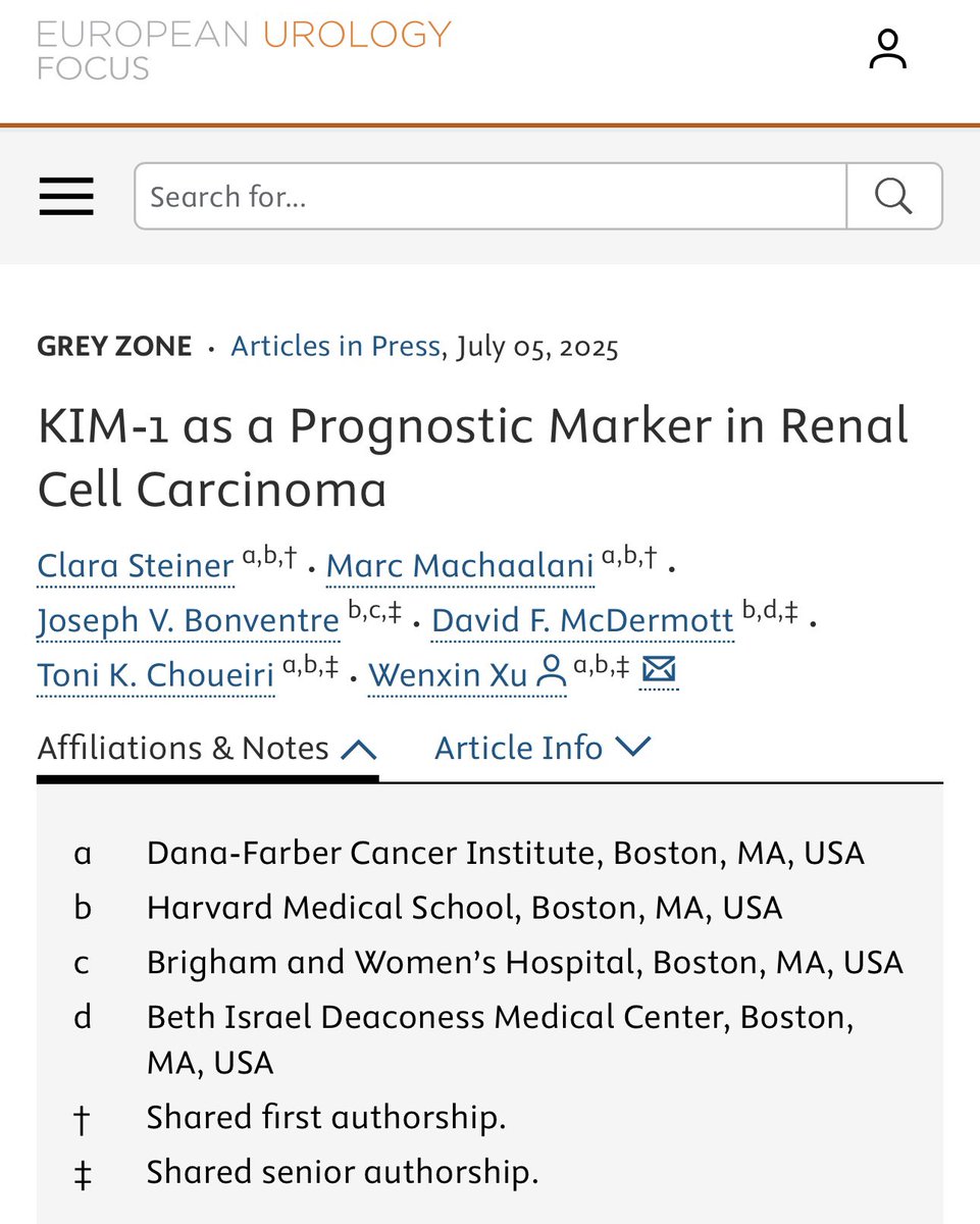 DrChoueiri's tweet image. Today, serum KIM-1 is the biomarker to explore in all stages of RCC, via @eufocus
pubmed.ncbi.nlm.nih.gov/40619332/