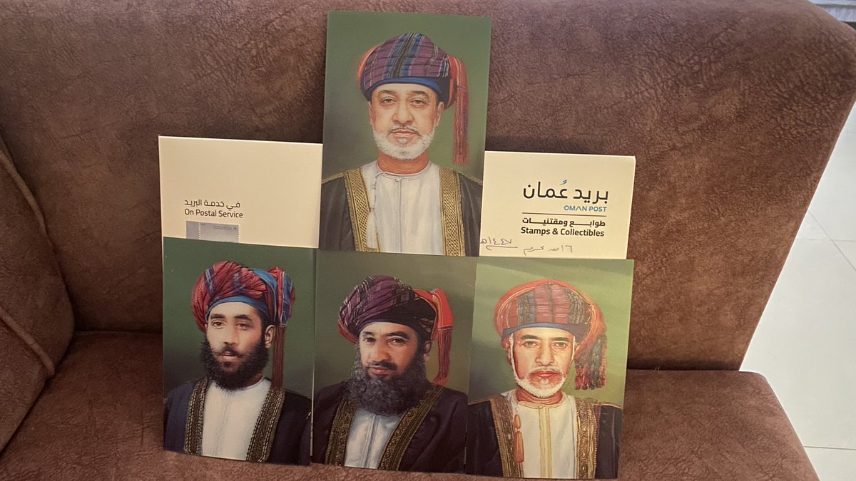 ANajeem99's tweet photo. سلطنة عُمان
بريد عُمان
بمناسبة ذكرى مرور 280 عام على حكم أسرة البوسعيد
أصدر بريد عمان طوابع تذكارية مع بعض الصور لسلاطين
عُمان الذين حكموا البلاد .(مع صور ثلاثية الأبعاد)
١- السلطان تيمور بن فيصل
٢- السلطان سعيد بن تيمور
٣- السلطان قابوس بن سعيد
٤- السلطان هيثم بن طارق. https://t.co/7Sn9zenUqP
