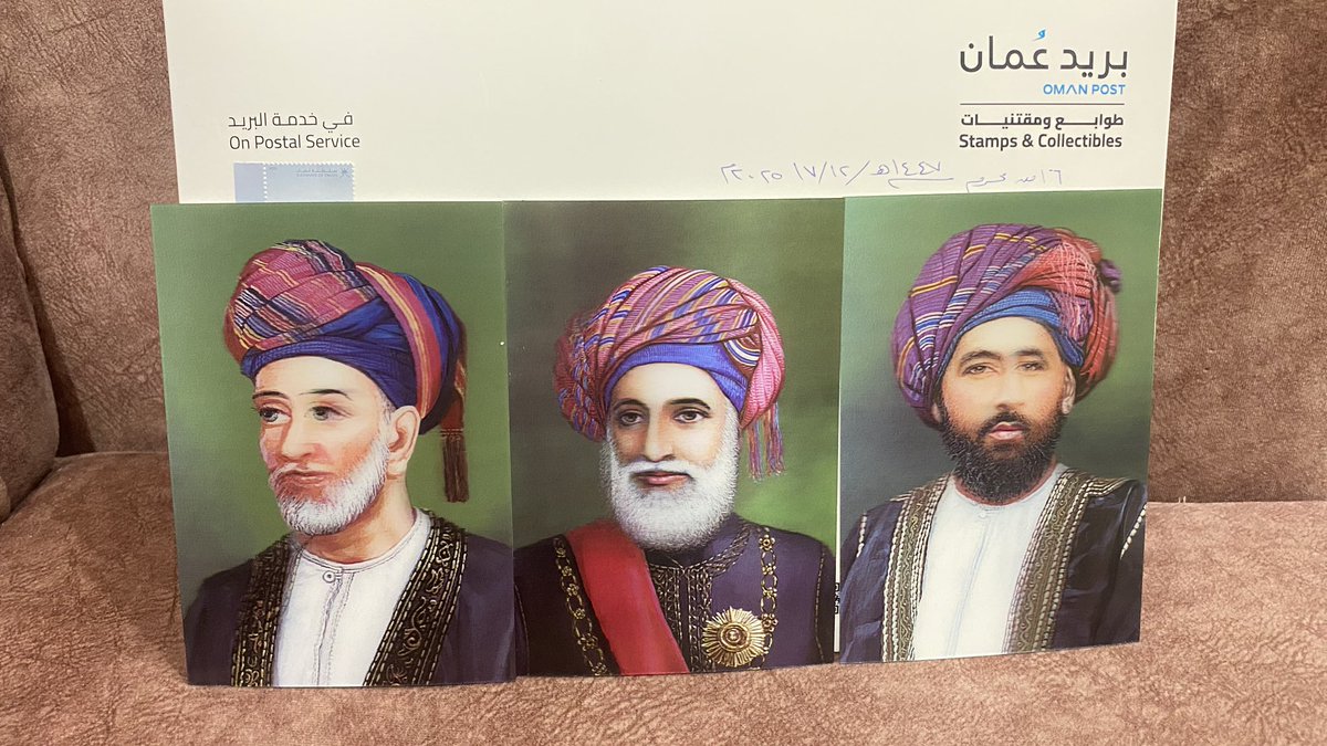 ANajeem99's tweet photo. سلطنة عُمان
بريد عُمان
بمناسبة ذكرى مرور 280 عام على حكم أسرة البوسعيد
أصدر بريد عمان طوابع تذكارية مع بعض الصور لسلاطين
عُمان الذين حكموا البلاد .(مع صور ثلاثية الأبعاد)
١- السلطان سعيد بن سلطان
٢- السلطان تركي بن سعيد
٣- السلطان فيصل بن تركي https://t.co/bd1rGYY61e