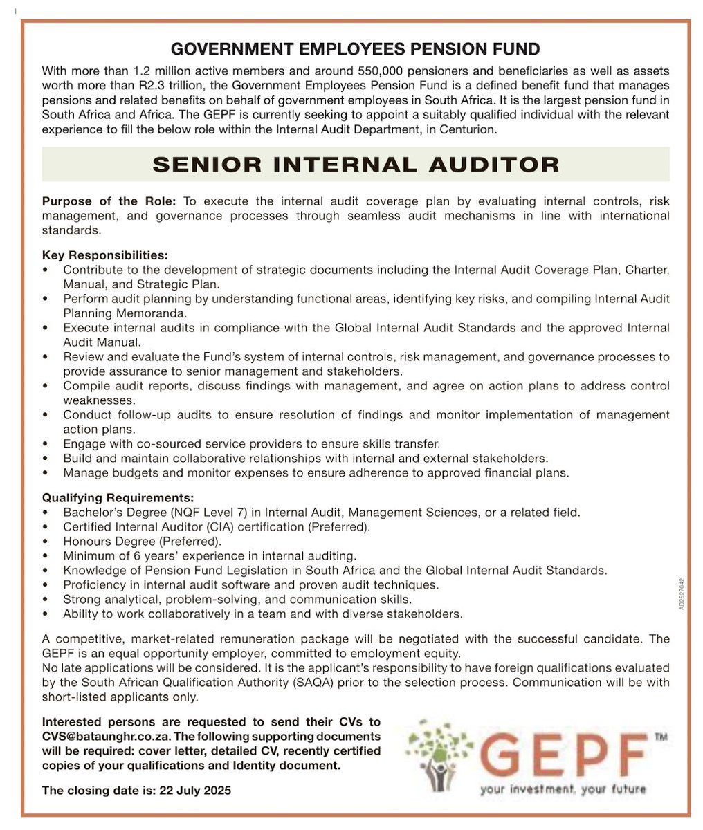 yuthconnect's tweet image. ℹ️📰💻Vacancy Thread:

Check out the newest job listings highlighted in the Sunday Times, 13 July, 2025 issue. Sharing this could be the turning point in someone's career journey!

#Yuthjobs #JobseekersSA #HireAGraduate #JobAdviceSA #JobseekersWednesday #UnemployedGraduates
