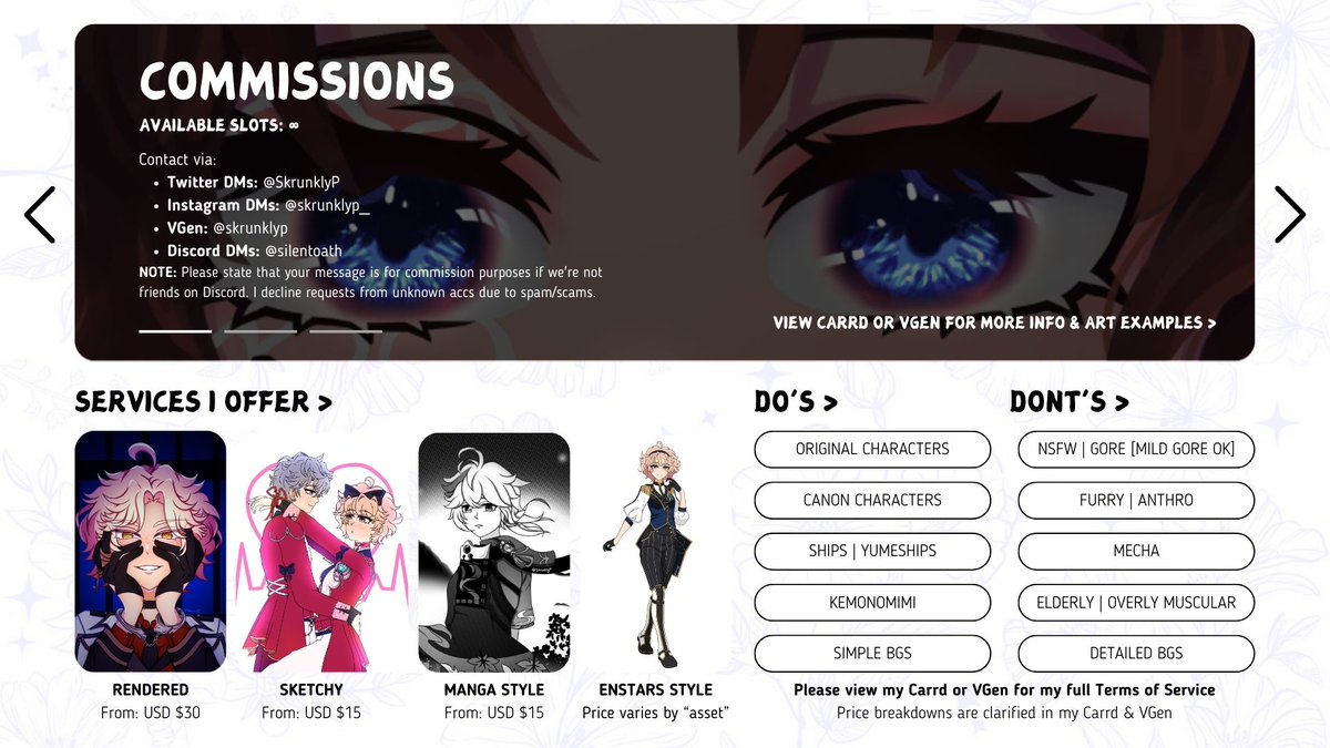 knightlyrequiem's tweet photo. Hello 🥺💕
I'm less than $10 away from being verified on VGen! These are my services if you're interested 🫶
If there's anything in my Carrd you're interested in but isnt on VGen &amp; you prefer VGen, just dm me &amp; I can substitute one of my services to accommodate 🩵
•
•
[ #VGen ] https://t.co/UD16jmcqJP