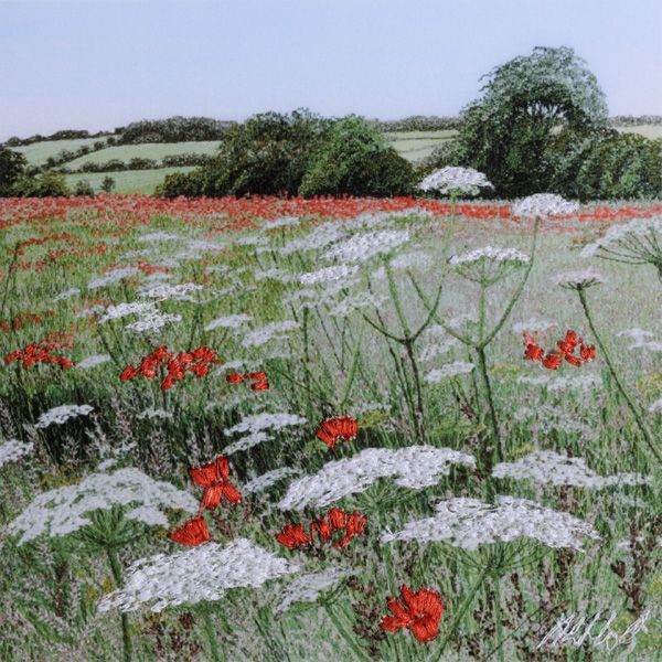 Alison Holt, contemporary textile artist who creates machine and hand embroidered landscapes #WomensArt
