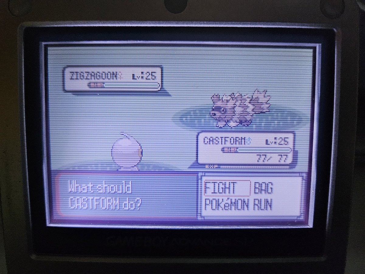 Shiny castform!! gonna quickly snap up a kecleon next since schools starting tomorrow and I can't shiny hunt as often 😞