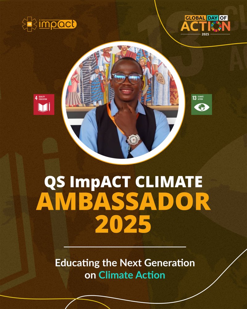 thesalambhai04's tweet photo. Honored to be selected as a QS ImpACT Climate Ambassador 2025 🌍
1B+ children face extreme climate risk (UNICEF).
70% of youth lack climate literacy (UNESCO).
Climate action must start with education.
Grateful to be part of this global movement.
#QSImpACT #globaldayofaction2025 https://t.co/km8Ij1tQFp