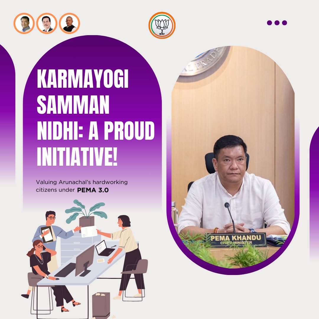 BJP4Arunachal's tweet photo. Arunachal Karmayogi Samman Nidhi under Pema 3.0 guarantees dignity and financial security for the dedicated workers statewide.
#Pema3.0 #KarmayogiSammanNidhi #WorkerDignity
@BJP4India @PemaKhanduBJP @ChownaMeinBJP @TheAshokSinghal @KalingMoyongBJP @NiglarTadar @Mutchu4 https://t.co/FgFrdN6e3m