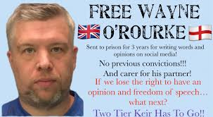 Wayne O'Rourke applied for early release, which was denied. My thoughts are with his partner Becky. He is due out in October.

Another one of Keir Starmer and Lord Hermer's political prisoners.