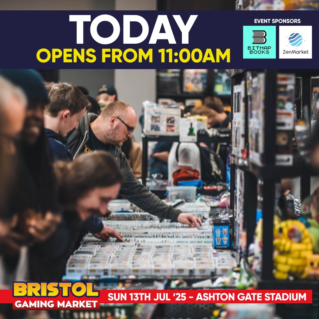 TheVGMarket's tweet image. Good morning and happy market day, Bristol! 🎮🕹👾

Please check your ticket entry time (not the start time of the event) otherwise you will be refused entry until your allocated time!

🎟 bristolgamingmarket.com/tickets/

#BristolGamingMarket