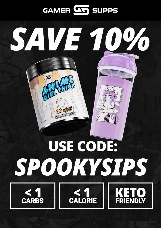 Spookypandagirl's tweet image. GUESS WHO HAS A GG CODE!?
Go get some hydration you dweebs!
gamersupps.gg/SpookySips