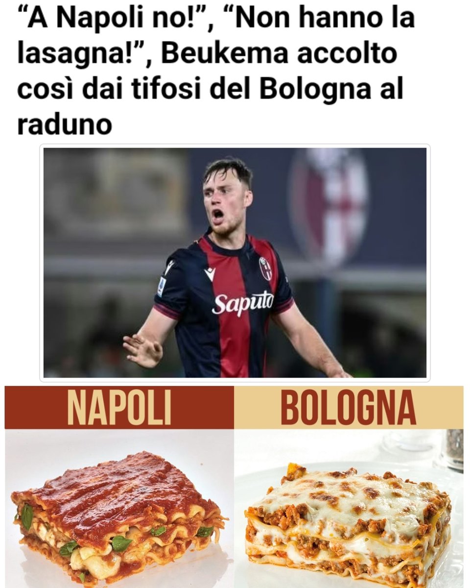 «A #Napoli non hanno la #lasagna», urla un tifoso bolognese a #Beukema, in odore d'Azzurro. Peccato che le #lasagne siano pietanza tipicamente napoletana, rivisitata "alla bolognese" solo nel Novecento. Come il #ragù con cui sono farcite.
Buona lettura.
►wp.me/pFjag-9Pg