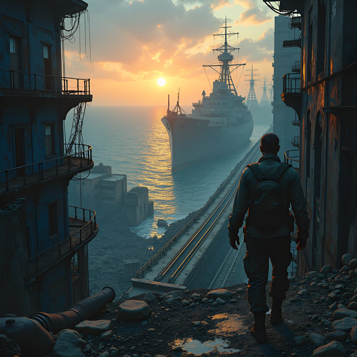 PromptSin's tweet image. Chasing sunsets and new horizons 🌅🚢 #Adventure #SeasideVibes