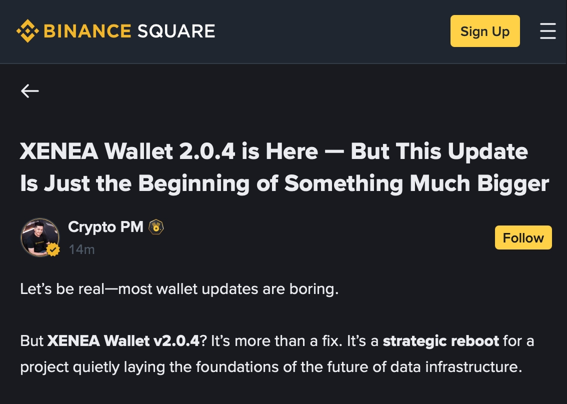 Xenea_io's tweet photo. #Binance Square Top Creator @CryptoPM_ dives deep into XENEA Wallet 2.0.4 — not just the update, but also the Gems compensation and key takeaways from the recent AMA!🔥

Xenea isn’t just creating a wallet.
It’s building the foundation for the future of data.

Check it out 👉: https://t.co/AFLC9rHknP