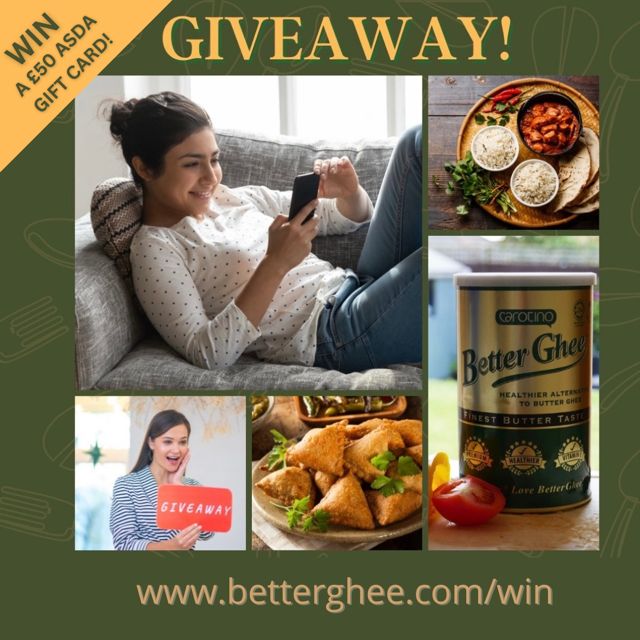 BetterGhee's tweet photo. We have a £50 Asda gift card available to #win in our latest #giveaway with Carotino BetterGhee, the delicious butter ghee alternative! Enter now for your chance to be included! Good Luck! https://t.co/P2HIiNAi5D #competitiontime #giveawayalert #Competition #GiveawayAlert https://t.co/ionwbZidZD