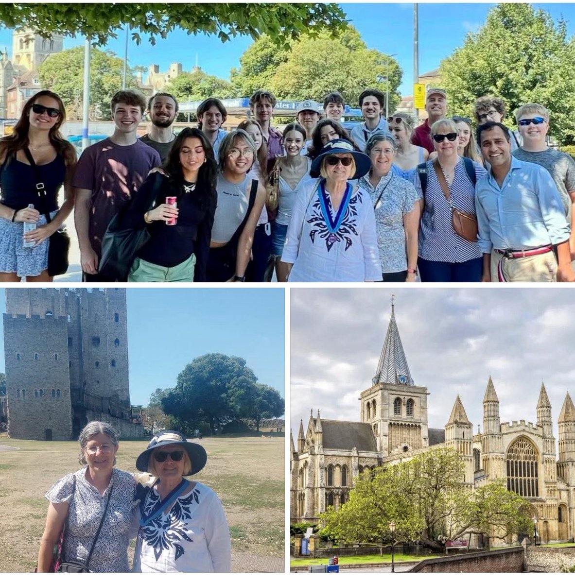 Thank you to the wonderful Jan Aldous Former Mayor of Medway, in welcoming students from University of Oklahoma, to Medway

Thank you for taking them on a tour of Historic Rochester, the castle, cathedral, and talking to them about your role as the Mayor. 🙏