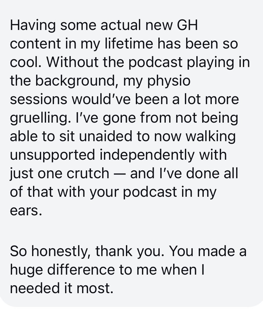 PodcastHill's tweet image. When I started Sausage On A Fork, I wanted to bring something new to Grange Hill fans but never, thought that it would ever have this kind of impact. 

To say I was speechless is an understatement and I’m sure we all wish this young lady all the best with her continued recovery.