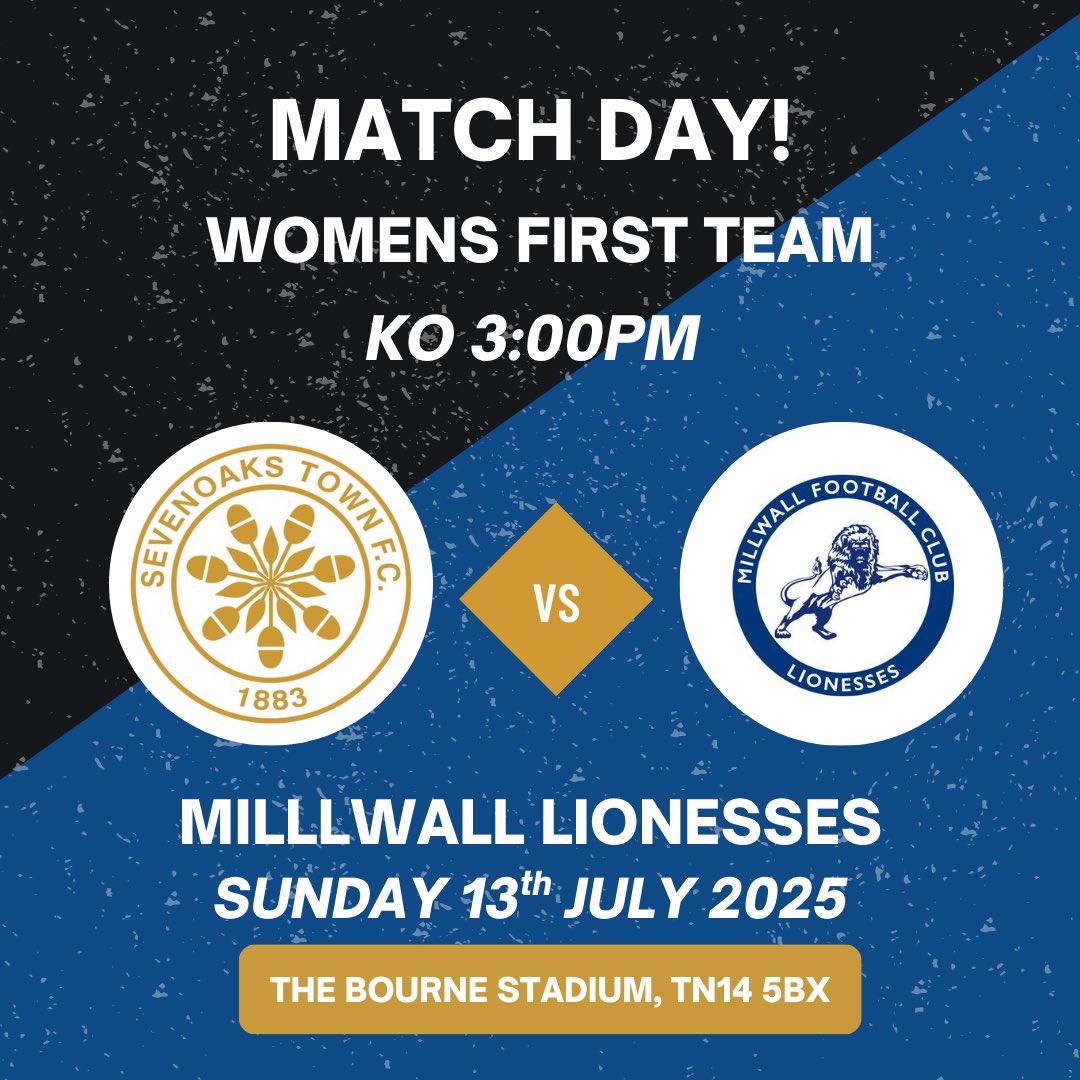 STFCWomen's tweet image. MATCH DAY!⚽️
Our First Team host Millwall for their first preseason friendly!
Come and support the ladies as we prepare for the 2025/26 season!💙
@SevenoaksTownFC 🆚 @Millwall_LFC
⏰ 3:00PM
📍The Bourne Stadium, TN14 5BX
@SevenoaksTownFC @WestKentSport
