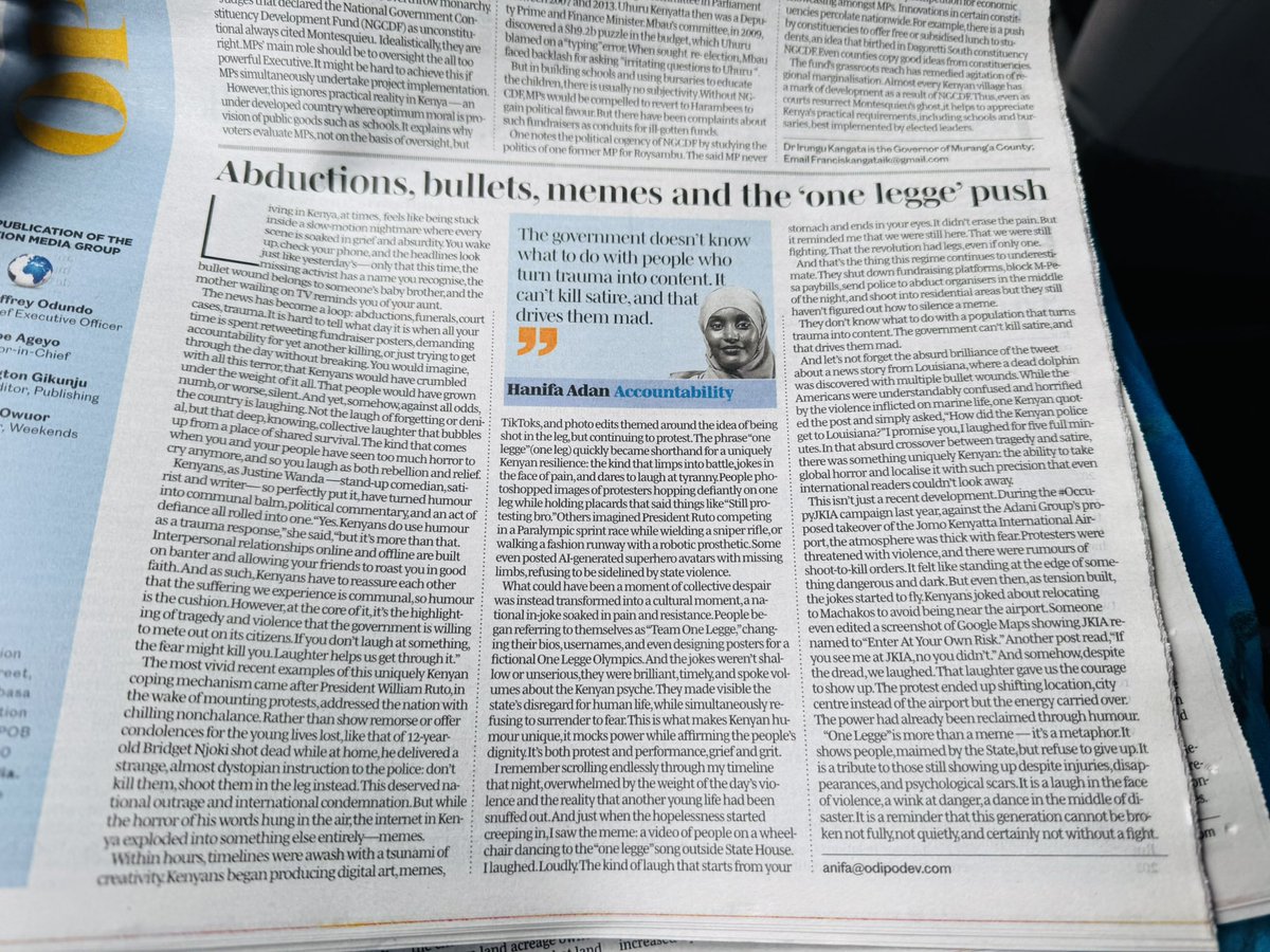 My piece for today. Abductions bullets, memes and the “one legge” push. 

“It is a tribute to those still showing up despite injuries, disappearances, and psychological scars. It is a laugh in the face of violence, a wink at danger, a dance in the middle of disaster. It is a